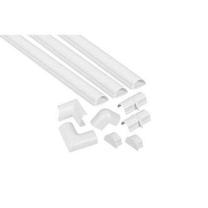 Kit de raccord pour goulotte D-Line auto-adhésif  + accessoires à clipser 30x15mm blanc