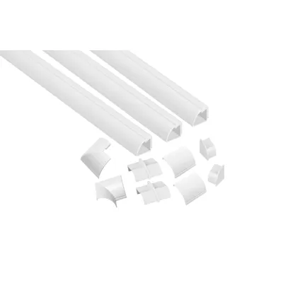 Kit de goulottes autoadhésives avec raccords à clipser D-Line 22x22mm blanc 2