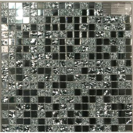 Mozaïektegel Glas - Zilver - 30x30cm - 1 stuk