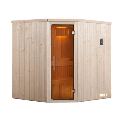 Sauna d'angle Weka Kiruna 2 4,5kW OS 230V 177x194cm 6
