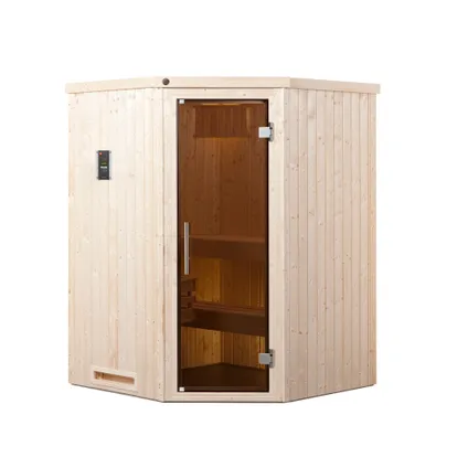 Sauna d'angle Weka Kiruna 1 3,6kW BioS 230V 144x144cm 2