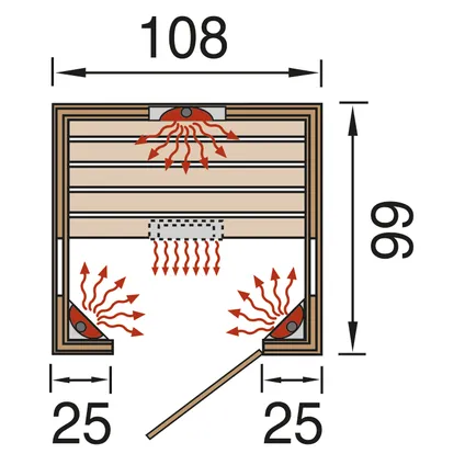 Weka Infrarood sauna Tanilla 1 Compleet 99x108cm 3