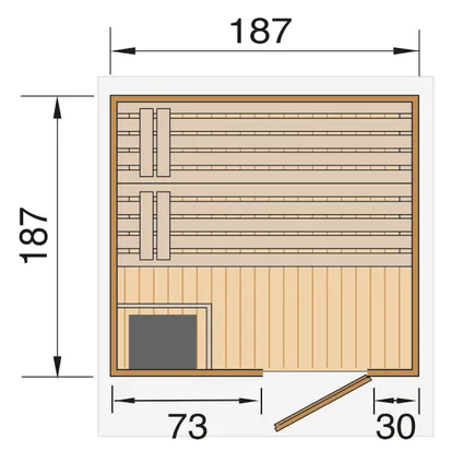 Sauna Weka Naantali d’extérieur 9kW OS 210x249cm 3