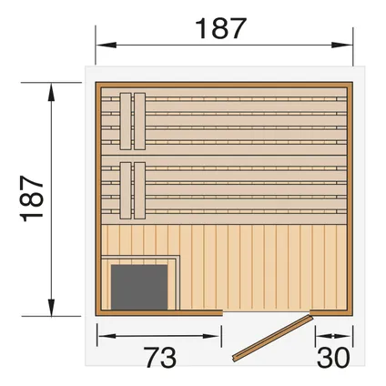 Sauna Weka Naantali d’extérieur 9kW BioS 210x249cm 3