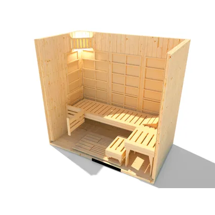 Weka Uppsala alles-in-1 sauna (IR, Fins en Stoombad) 121x212cm 7