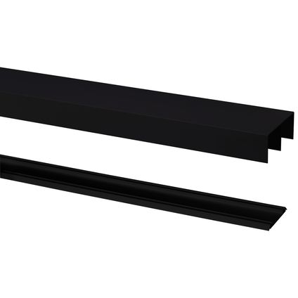 Rail StoreMax pour porte coulissante aluminium noir mat 360cm pour roulettes R-40