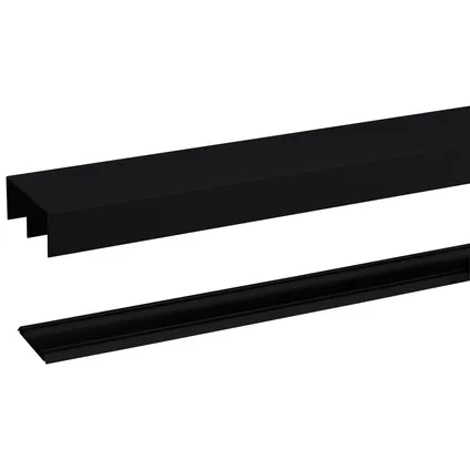 Rail StoreMax pour porte coulissante aluminium noir mat 360cm pour roulettes R-40 4