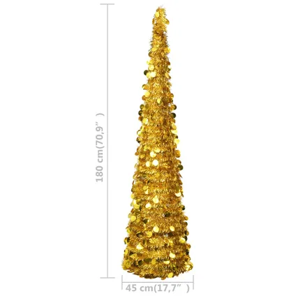vidaXL Kunstkerstboom pop-up 180 cm PET goudkleurig 5