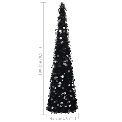 vidaXL Kunstkerstboom pop-up 180 cm PET zwart 5