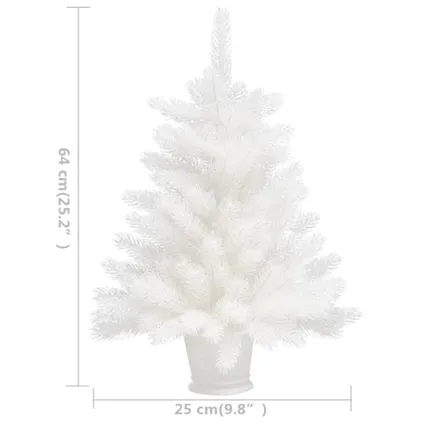 vidaXL Kunstkerstboom met levensechte naalden 65 cm wit 6