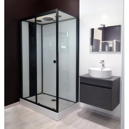 Cabine de douche Aqua Hydro Nogea rectangulaire noir 120x80cm  2