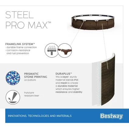Bestway - Steel Pro MAX - Opzetzwembad inclusief filterpomp en 8