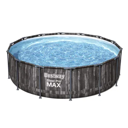 Bestway opzetzwembad Steel Pro Max hout met filterpomp Ø427x107cm