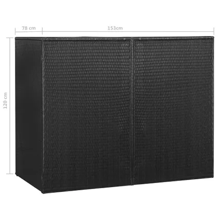 VidaXL containerberging dubbel 153x78x120cm zwart 5