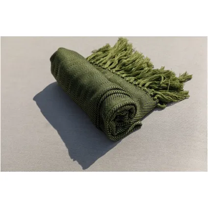Plaid À L'extérieur - Tissu Recyclé - Olive Vert - 140X190x1 - Exotan - 3