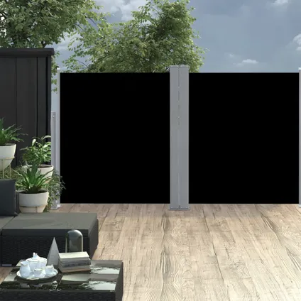 VidaXL tuinscherm uittrekbaar 170x600cm zwart