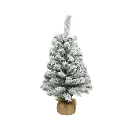 Tub schermutseling peddelen Decoris Imperial mini Kerstboom in pot 75cm groen/wit