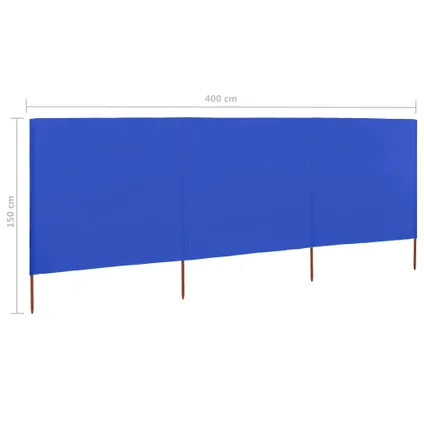 VidaXL windscherm 3-panelen 400x120cm blauw 6