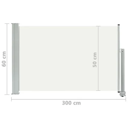vidaXL Auvent latéral rétractable de patio 60x300 cm Crème 8