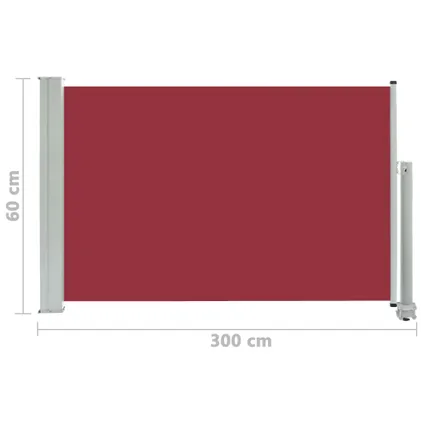 VidaXL tuinscherm uittrekbaar 60x300cm rood 7