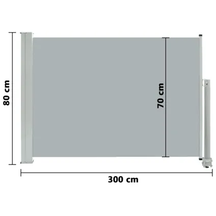 vidaXL Auvent latéral rétractable de patio 80x300 cm Gris 8