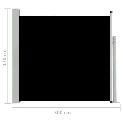 VidaXL tuinscherm uittrekbaar 170x300cm zwart 5