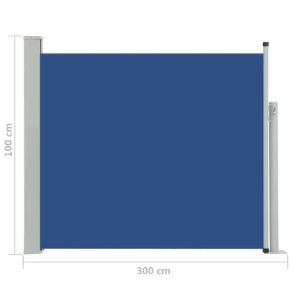 VidaXL tuinscherm uittrekbaar 100x300cm blauw 7