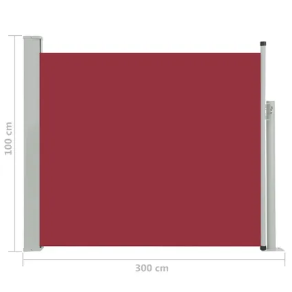 VidaXL tuinscherm uittrekbaar 100x300cm rood 7
