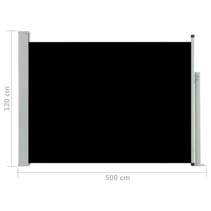 VidaXL tuinscherm uittrekbaar 120x500cm zwart 7