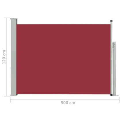 vidaXL Tuinscherm uittrekbaar 120x500 cm rood 8