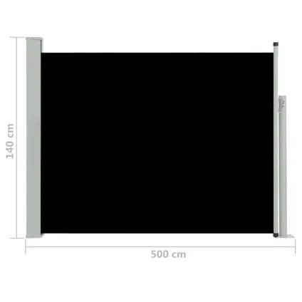 VidaXL tuinscherm uittrekbaar 140x500cm zwart 7