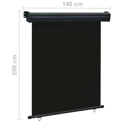 VidaXL balkonscherm 140x250 cm zwart 10