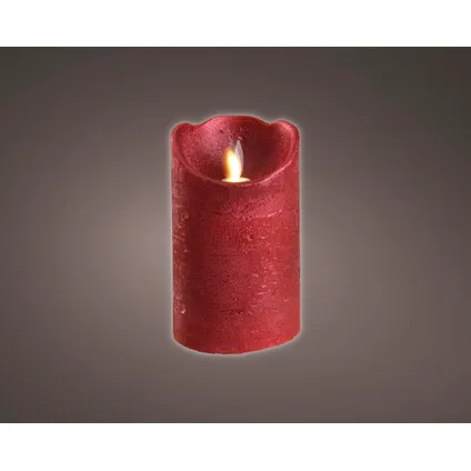 Decoris LED waving kaars rood warm wit Ø7,5x12,5cm