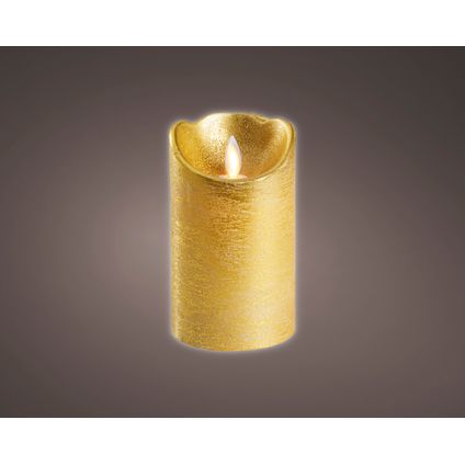 Decoris LED waving kaars goud warm wit Ø7,5x12,5cm
