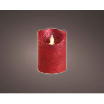 Decoris LED waving kaars rood warm wit Ø7,5x10cm