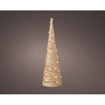 Decoris micro LED cone goud 30 warm wit Ø15,5x58cm