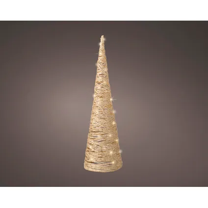 Illuminations de Noël cône Decoris doré 30 LED blanc chaud Ø15.5x58cm