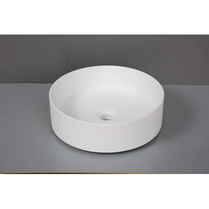 Vasque à poser Aquazuro Cavone I en Solid surface I finition blanc mat I Rond 2