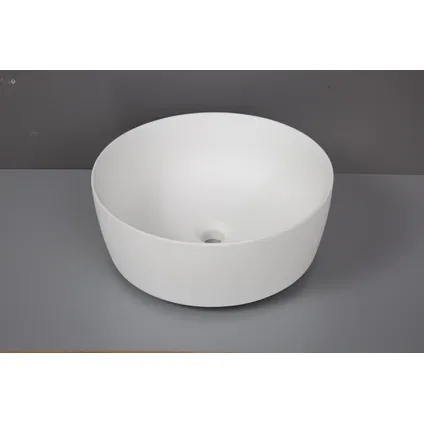 Vasque à poser Aquazuro Cerami I en Solid surface I finition blanc mat I Rond 2