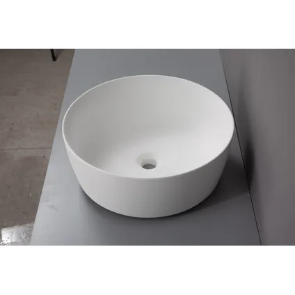 Vasque à poser Aquazuro Cerami I en Solid surface I finition blanc mat I Rond 3