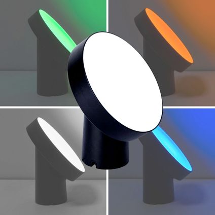 Lampe à poser Lutec Connect Moa LED noir lumière blanche et colorée