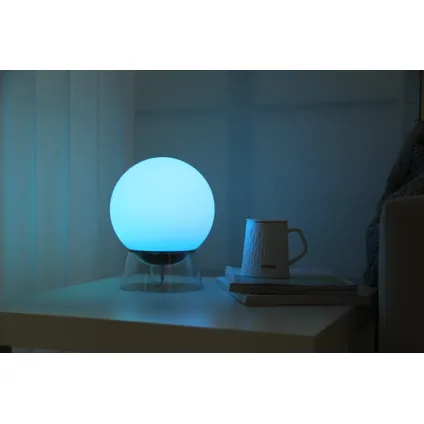 Lampe à poser Lutec Connect Globe LED noir lumière blanche et colorée ⌀20cm 3