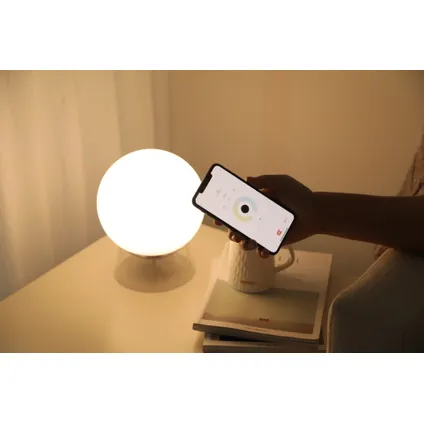 Lutec Connect tafellamp Globe zwart LED wit en gekleurd licht ⌀20cm 7