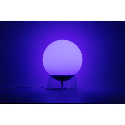 Lampe à poser Lutec Connect Globe LED noir lumière blanche et colorée ⌀20cm 8