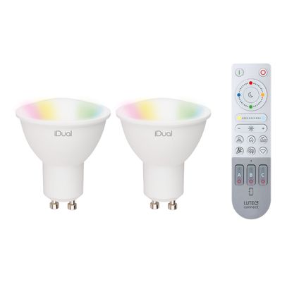 Lutec Connect slimme LED-lamp Led Bulb wit en gekleurd licht GU10 4,7W 2st.