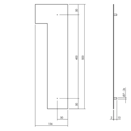 Numéro de maison Intersteel 1 XXL hauteur 30cm acier inoxydable   noir mat 2