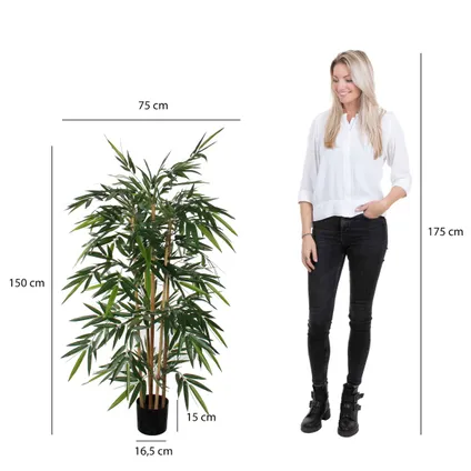 Plante artificielle Mica Decorations Bamboe - 75x75x150 cm - Vert 2