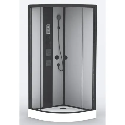Cabine de douche Aqua Hydro Nogea carré noir/blanc 90x90cm