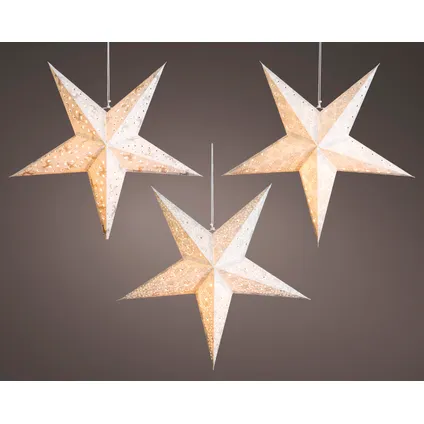 Étoile argentée Decoris papier intérieur LED Ø60x19cm 25W