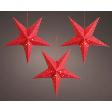 Étoile rouge Decoris papier intérieur LED Ø60x19cm 25W